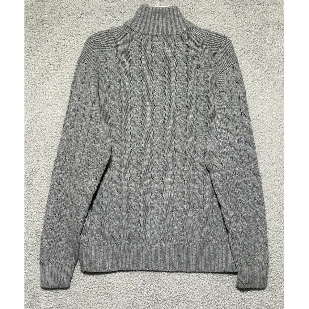 Vintage Polo Ralph Lauren Sweater‎ Mens L Silk Cable Knit Mock Neck Toggle 90s